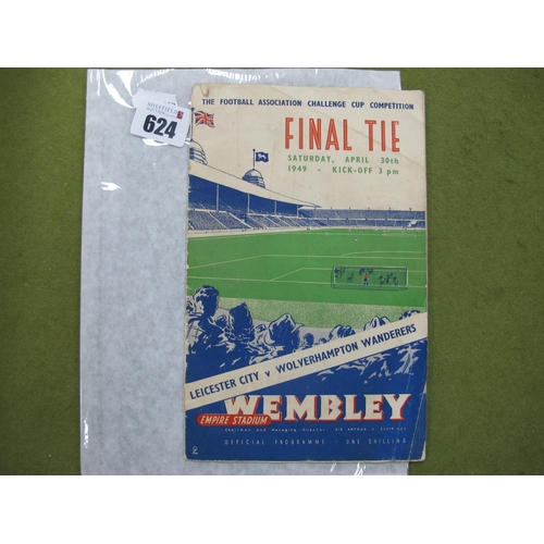 624 - 1949 F.A Cup Final Programme Leicester City v. Wolves, (rusty staples).