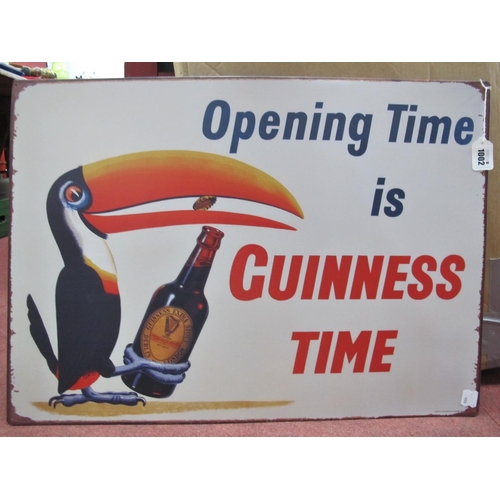 1002 - Advertising  - Guinness 'Opening Time is Guinness Time' Metal Wall Sign, 50 x 70cm.