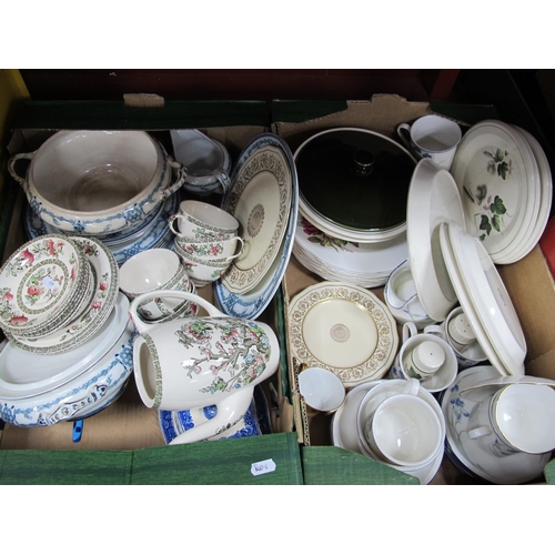 1026 - Palissy dinner Plates, Royal Doulton, Minerva tea service, Burleigh ware part tea service:- Two Boxe... 