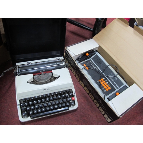 1037 - Imperial Good Companion 203 Typewriter, together with a Radotin black and white TV game, (2)