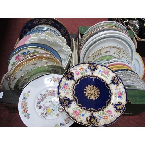 1039 - Ceramic Plates, including Aynsley, Susie Cooper, XIX Century hand painted, Portmeirion, Coalport, et... 