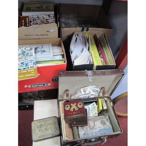 1052 - Cigarette Cards, catalogues, tins, etc:- Four Boxes.