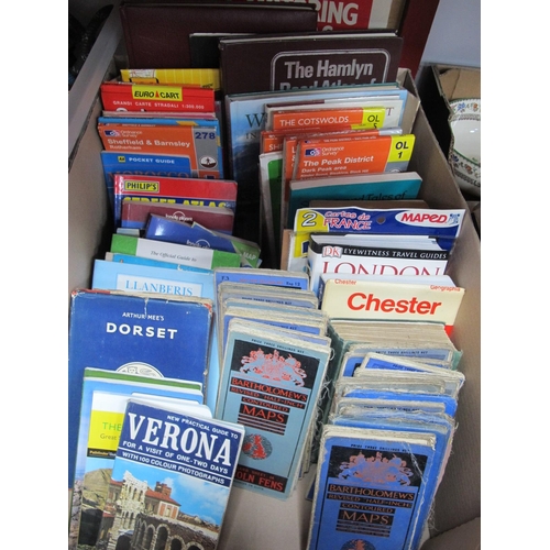 1054 - Bartholomews, Ordnance survey and other maps and travel guides, etc:- One Box.