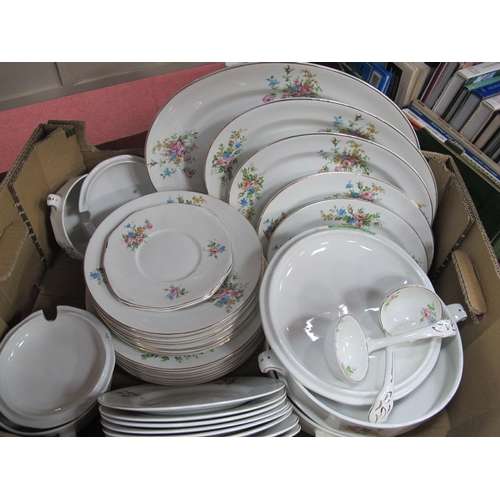 1086 - Empire Ware Dinner Service, graduated meat plates, tureens, dinner plates, etc:- One Box.