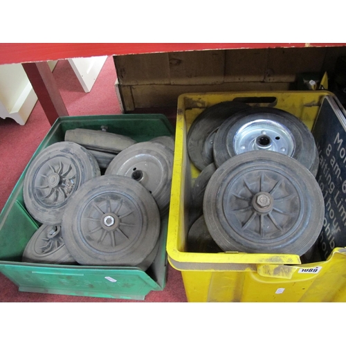 1089 - Trolley Wheels, approximately 19cm diameter, approximately eighteen, four aluminium, waiting restric... 