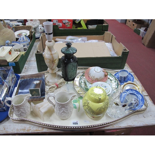 1135 - Assorted Ceramics, including Spode, Royal Doulton, Mason's, Sylvac, etc; plus an alabaster lamp and ... 