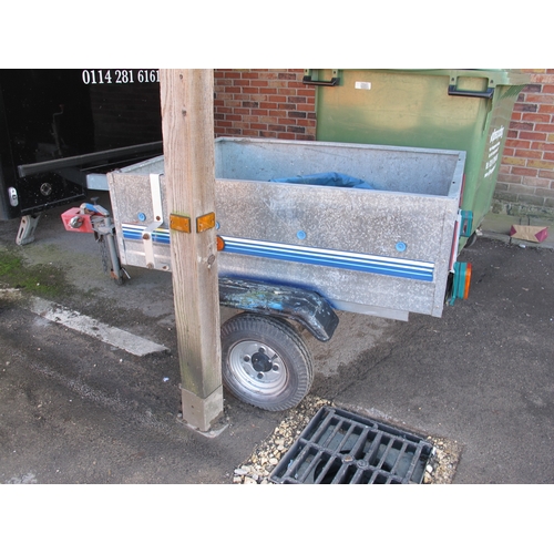 1000 - A Two Wheel Trailer, by Trident Trailers, of Tunbridge Wells, with spare wheel and cover, the box me... 