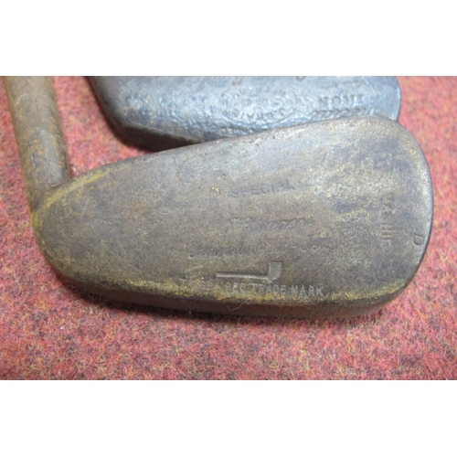 125 - Golf Clubs - All hickory shafted, including Whitcombe mashie,James Braid special iron (9), with canv... 