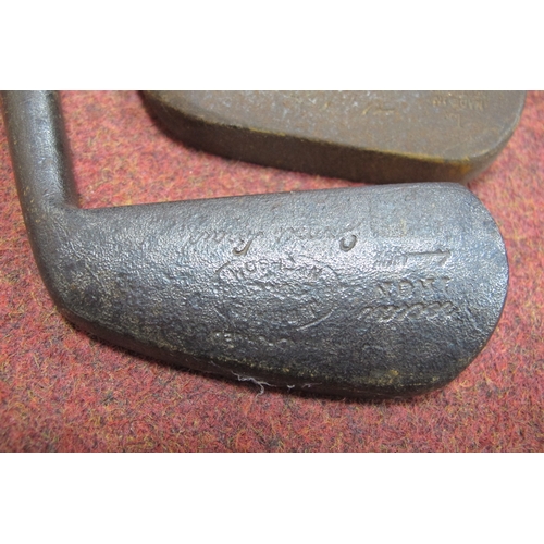 125 - Golf Clubs - All hickory shafted, including Whitcombe mashie,James Braid special iron (9), with canv... 