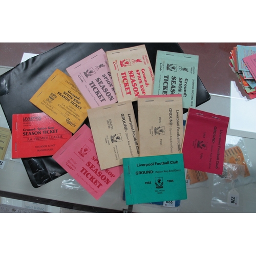 290 - Liverpool Season Ticket Booklets (Used), complete run from 1983-84 to 1995-96, forty two single matc... 