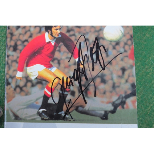 181 - George Best and Bobby Charlton Autographs, each ink signed (unverified) on a copy of their respectiv... 