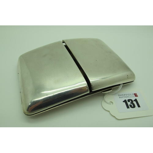 131 - An Unusual Hallmarked Silver Front Opening Cigarette Case, CSG&Co, Birmingham 1930, of plain rounded... 