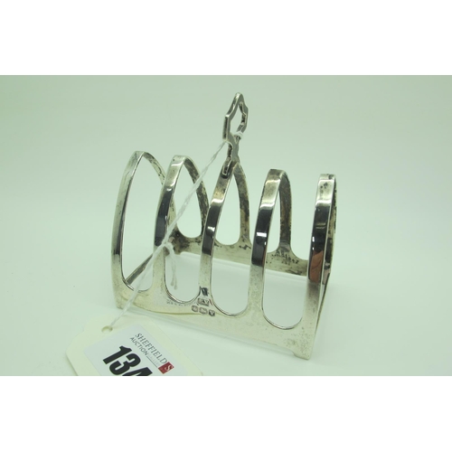 134 - A Hallmarked Silver Five Bar Toast Rack, EV, Sheffield 1938 (48grams).