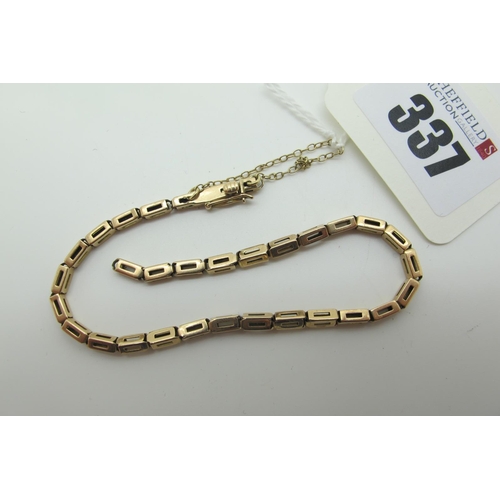 337 - A 9ct Gold Bracelet, of geometric design, (broken) (4grams).