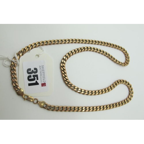 351 - A 9ct Gold Curb Link Chain, of uniform design (17.5grams).