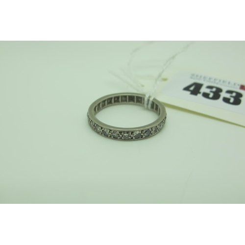 433 - A Diamond Set Eternity Band, set throughout with brilliant cut stones, stamped 