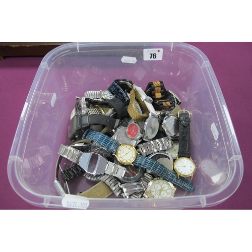 76 - Assorted Wristwatches, including Rotary, Sekonda etc (damages).