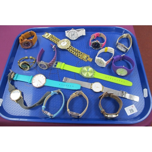 79 - A Collection of Assorted Ladies and Gent's Wristwatches, including Swatch, Skagen, DMQ, etc :- One T... 