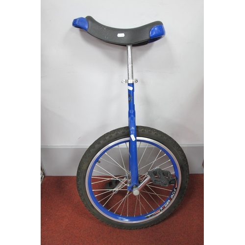 565 - A KMS Distributions Ltd (TUV Nord) Unicycle, (front fork/post length 46cm), blue paintwork.