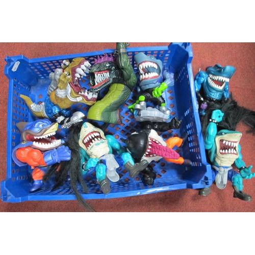 598 - Eight Circa 1990's Street Sharks Toys, by Street Wise Designs to include Rox The Rocker, Moby Lick, ... 