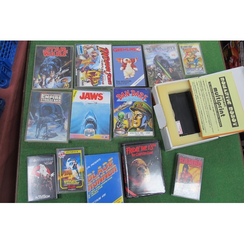 733 - Thirteen Sinclair ZX Spectrum Computer Games, (cassette format) all with film/TV Thematics, includin... 