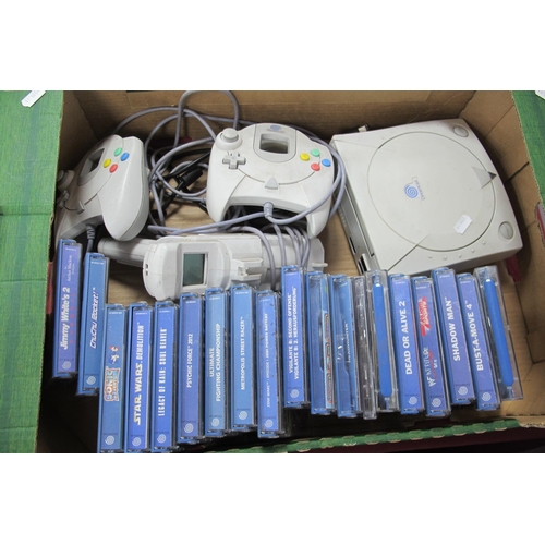 737 - A Unboxed Sega Dreamcast Gaming Console, light gun, two controllers (untested sold for parts only), ... 