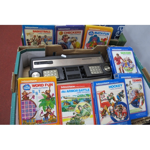 738 - A Mattel (1979) Intellivision Home Gaming Console, together with eight cartridge games:- Checkers Ba... 