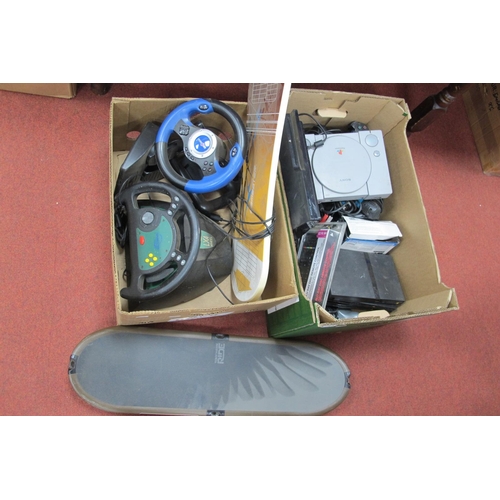 752 - A Quantity of Sony Playstation Consoles and Peripherals, to include PSI, PS2 (3), PS3 consoles, cont... 