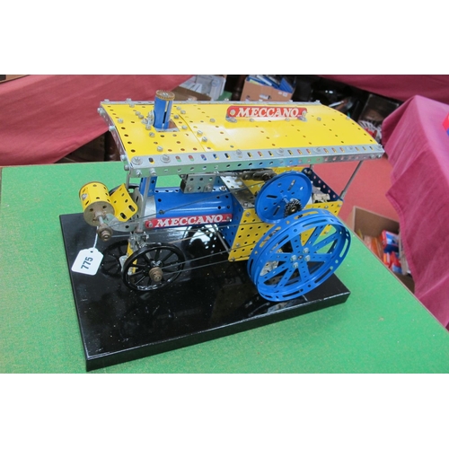 775 - A Well Built Meccano Model of a Showman's Traction Engine, electrically powered (untested), presente... 