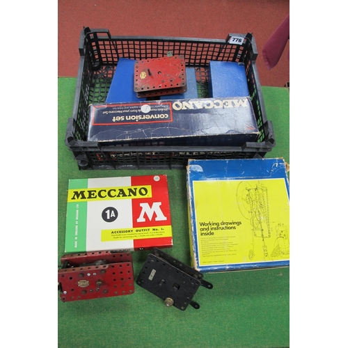 776 - Meccano Interest, to include Clockwork Motors, Clock Kit 1 (unchecked for completeness of all parts)... 