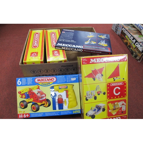 786 - Five Mecanno Sets, comprising of Construction Set 1, M.1, C (2) and Meccano Junior Set #1490, boxed,... 