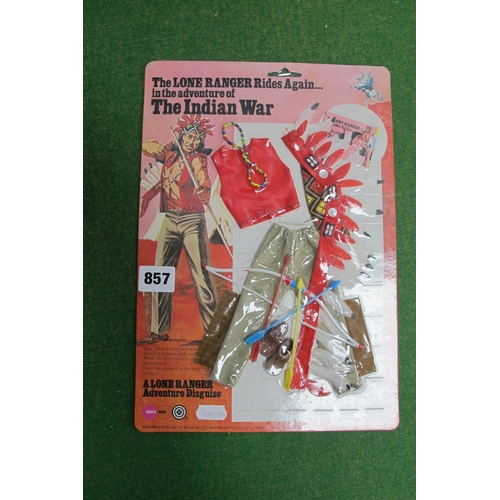 857 - An Original Marx Toys Carded Lone Ranger Accessory Pack Ref No 7436/6, The Indian War Adventure Disg... 