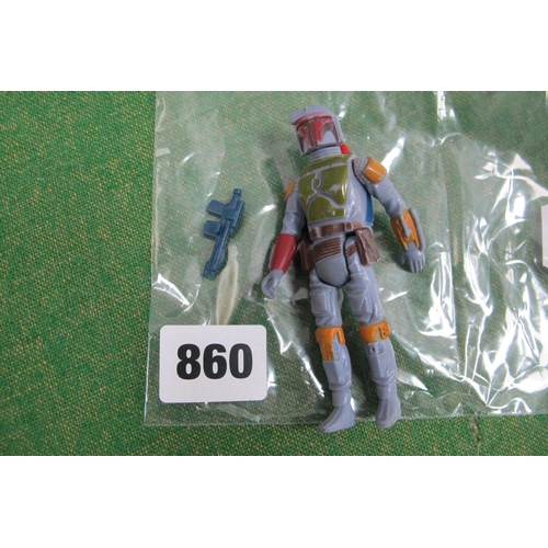 860 - An Original Star Wars Trilogy Boba Fett Plastic Action Figure, with a 'Blueish' Blaster Rifle, playw... 