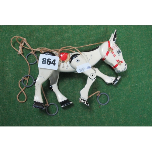 864 - A Mid XX Century Diecast Muffin the Mule String Puppet, stamped 'Made in England'.