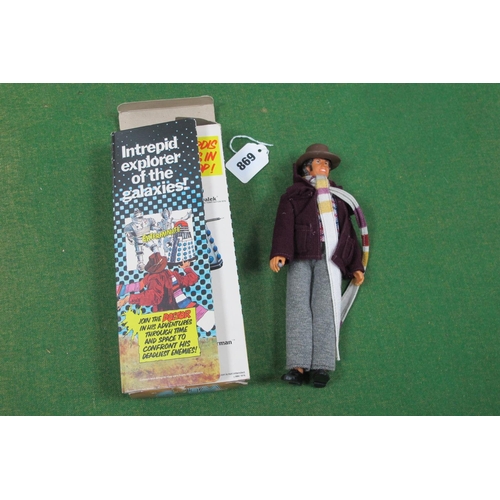 869 - A Boxed Circa 1970's Doctor Who 'Tom Baker' Plastic Action Figure, by Denys Fisher, accessories incl... 