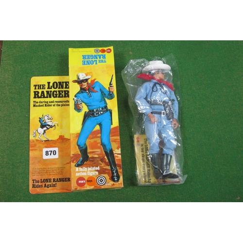 870 - An Original Marx Toys Ref No 7400 The Lone Ranger Fully Jointed Action Figure, boxed.