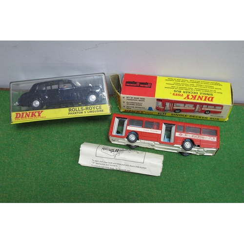 874 - Two Dinky Toys Diecast Model Vehicles, comprising of #152 Rolls Royce Phantom V Limousine, #283 sing... 