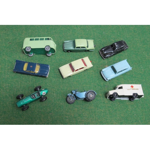 876 - Ten Diecast Model Vehicles by Matchbox, Budgie, Husky, to include Matchbox 1-75 No 4 Triumph T110 an... 