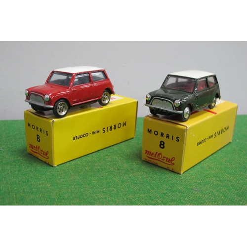 878 - Two Diecast Model Mini Coopers by Metosul (Portugal), boxed.