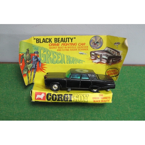 887 - A Corgi Toys No 268 The Green Hornets 'Black Beauty', black bodywork, green glazing spun hubs, chipp... 