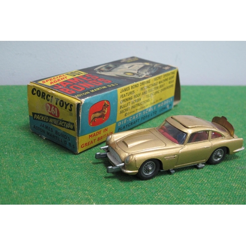 890 - A Boxed Corgi #261 Diecast Model James Bond's Aston Martin DB5, gold bodywork, red interior, James B... 