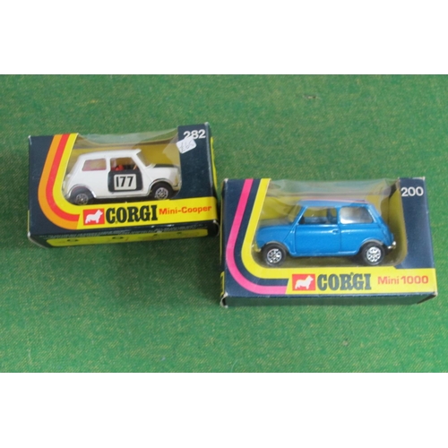 891 - Two Boxed Diecast Model Mini's comprising of Whizz Wheels #282 BMC Mini Cooper 'S', #200 Mini 1000.