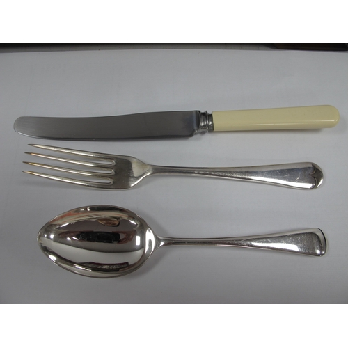 95 - A Canteen of Old English Pattern Plated Cutlery, in a fitted canteen case.