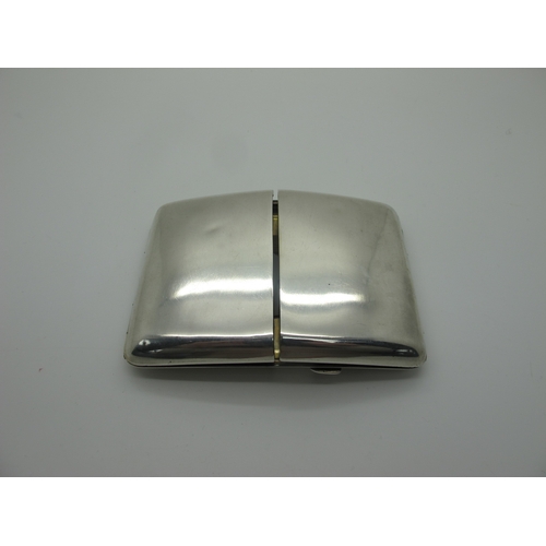 131 - An Unusual Hallmarked Silver Front Opening Cigarette Case, CSG&Co, Birmingham 1930, of plain rounded... 