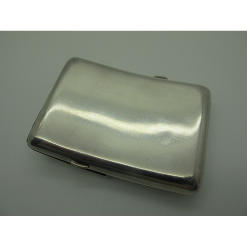 131 - An Unusual Hallmarked Silver Front Opening Cigarette Case, CSG&Co, Birmingham 1930, of plain rounded... 