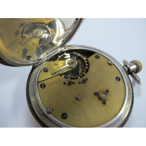 219 - A Hallmarked Silver Cased Half Hunter Pocket Watch, together with a gold plated cased openface pocke... 