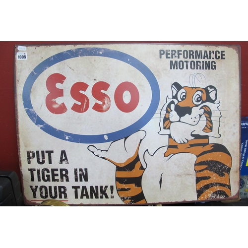 1005 - Esso 'Put A tiger In Your Tank' Metal Wall Sign, 50 x 70cm.