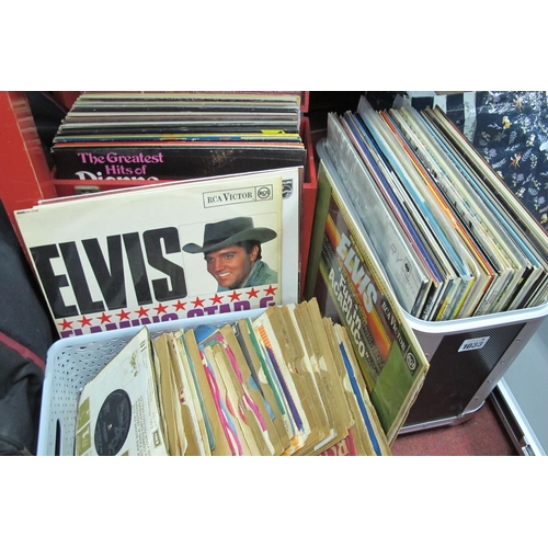 1033 - Two Cases of LP's and Approximately seventy signles, LP's include titles by Elvis Presley, Bee Gees,... 