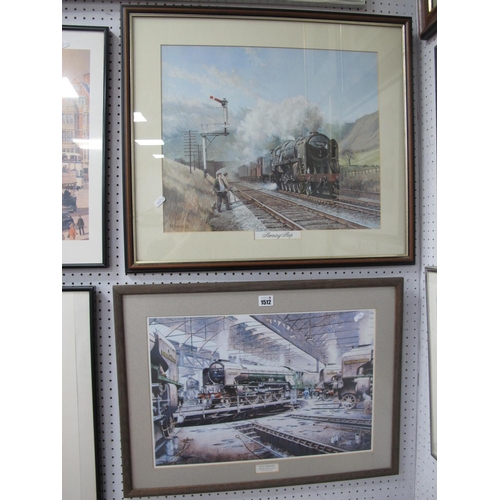 1512 - Train Theme Prints After P.O. Jones, Don Breckon, Philip d Hawkins and J.E Wigston. (4).