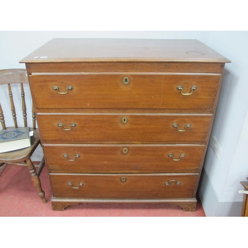 1574 - An XVIII Century Oak Chest of Four Drawers, with moulded edge, on bracket feet, 100cm wide.